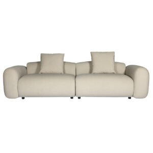 Luxury Stone sofa in softly brushed cream upholstery