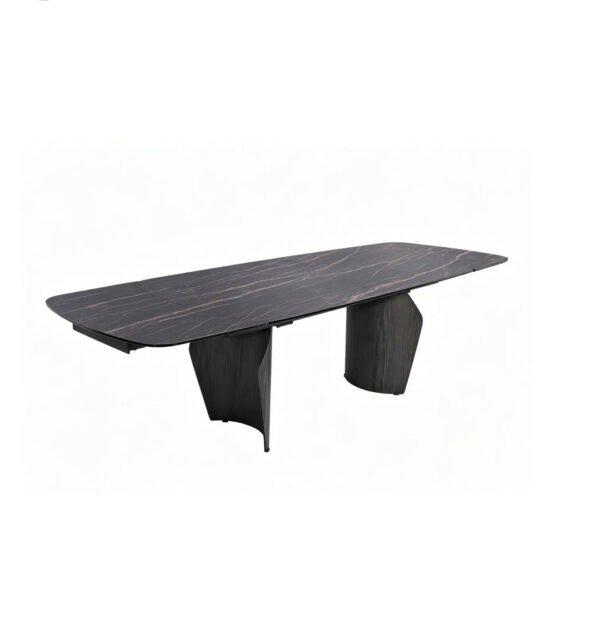 Calzeno Extendable Charcoal Ceramic-Top Dining Table