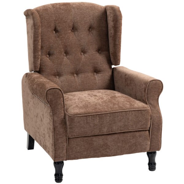 HOMCOM Brown 150° Reclining Vintage Armchair with Footrest