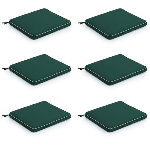 Gardenista Water-Resistant Outdoor Chair Seat Pads with Ties – Pack of 6
