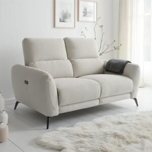Beehive Sorrento beige fabric 2 seater electric recliner sofa
