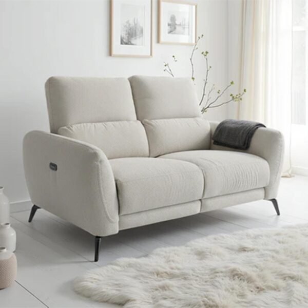Beehive Sorrento Beige Fabric 2 Seater Electric Recliner Sofa