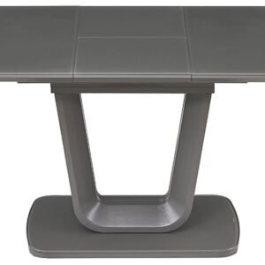 Vida Living Lazzaro graphite grey matt extending dining table 120 to 160 cm