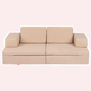 Zonky Sandcastle stone-coloured outdoor modular play sofa for children